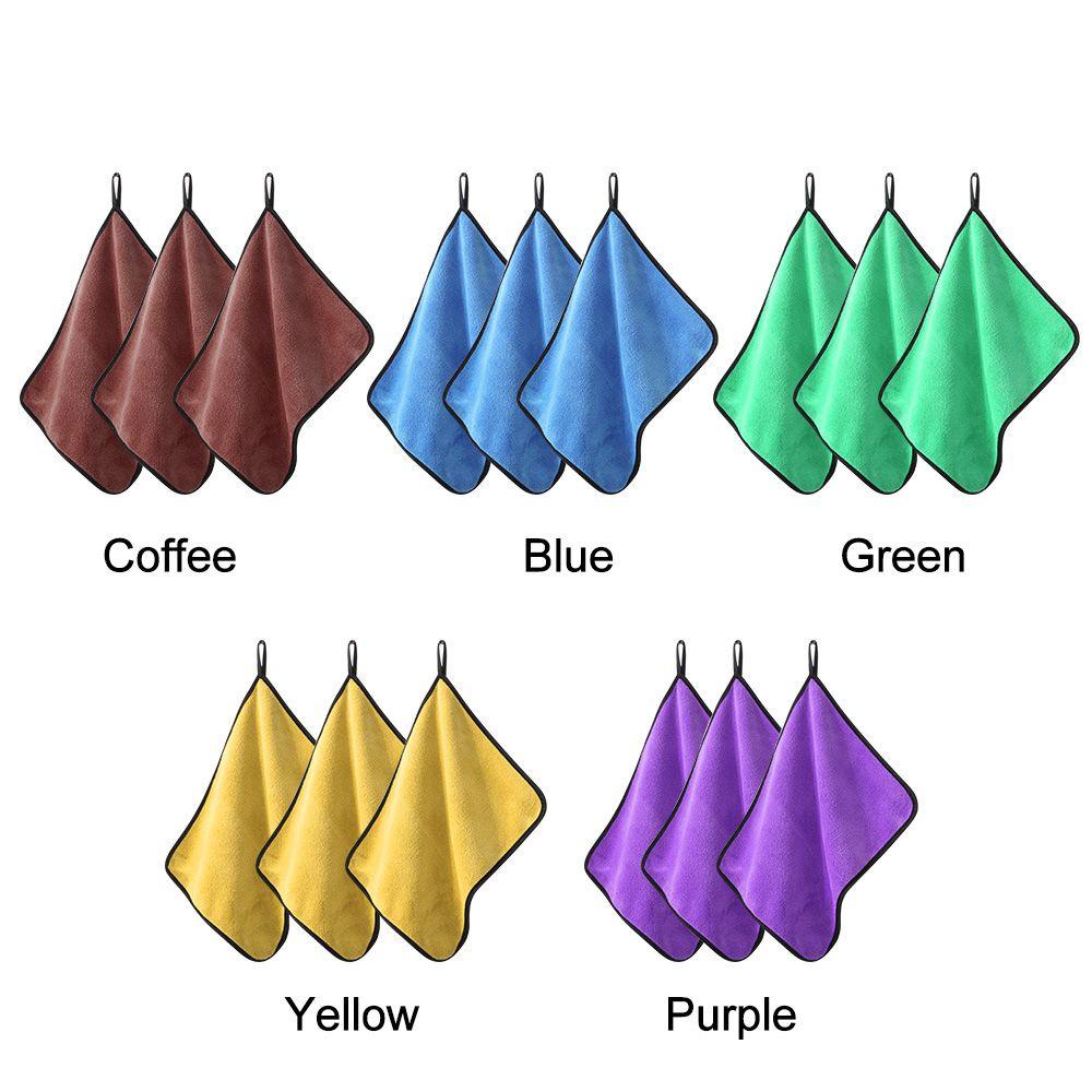 Bộ 3 Khăn Lau Xe Hơi Vải Lông Cừu San Hô Siêu Thấm Hút Nhanh Khô