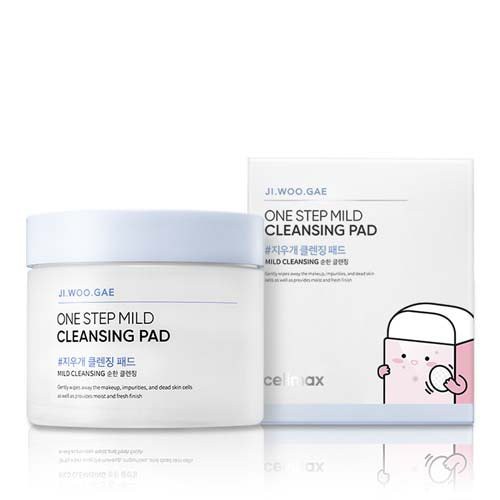 Bông tẩy trang, tế bào chết CELIMAX Jiwoogae One Step Mild Cleansing Pad 60ea