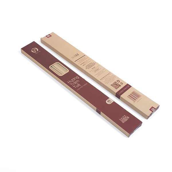 Nhang Sạch Trầm Hương TRẦM TUỆ, Dòng Phổ Thông, 100% Tự Nhiên, Ít Khói, Không Hóa Chất, Không Cuốn Tàn - Hộp 45 Nén