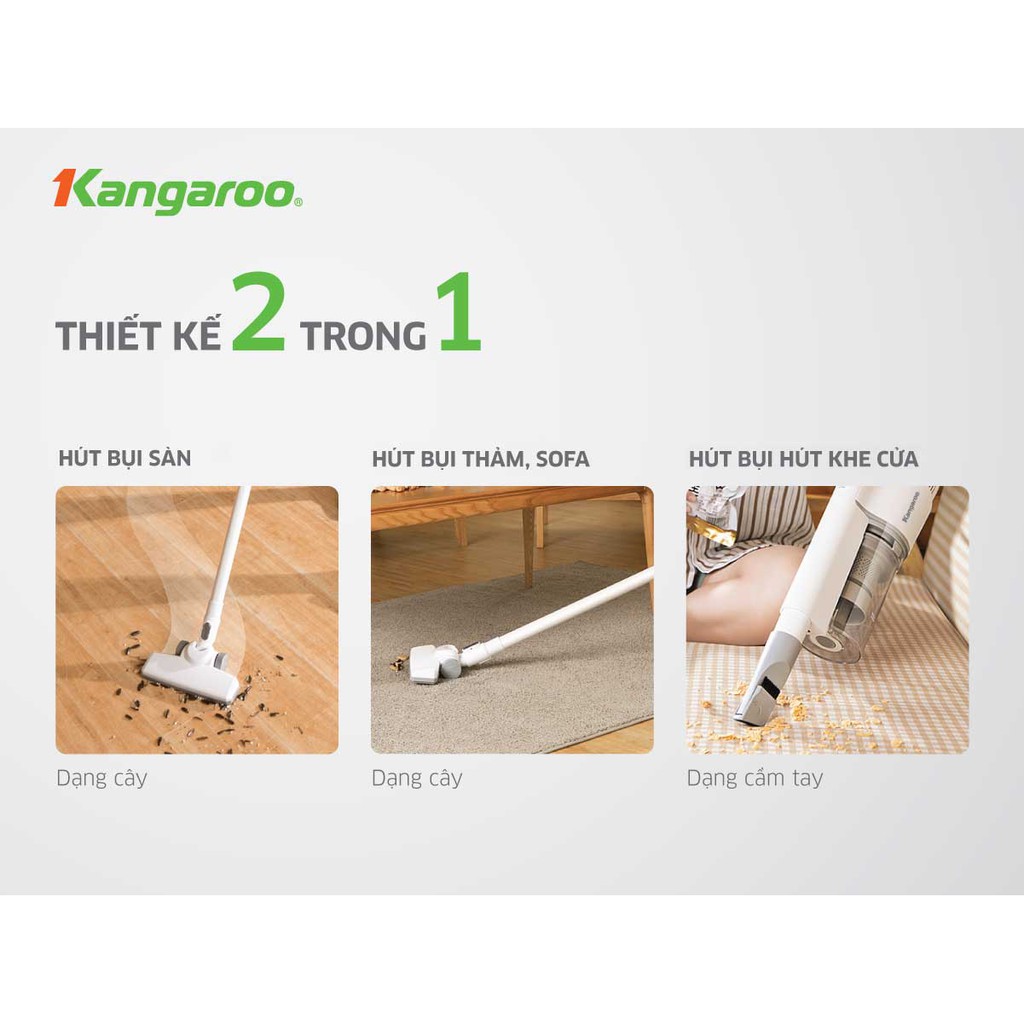 [Video thực]-Máy Hút Bụi Cầm Tay- Kangaroo KGRB02- Hút Thảm, Hút Sofa  Rèm Cửa; Hút Khe Hở Đồ Đạc-có tại shop Bluesky.86