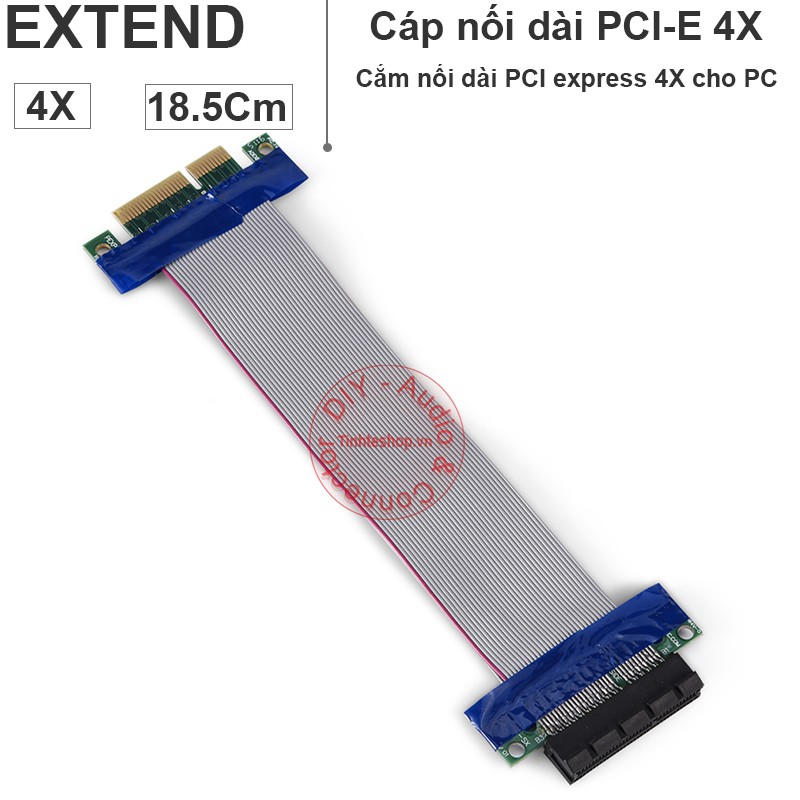 Dây cáp riser mở rộng nối dài khe cắm PCI-E 4X cho PC Máy tính để bàn 18.5Cm