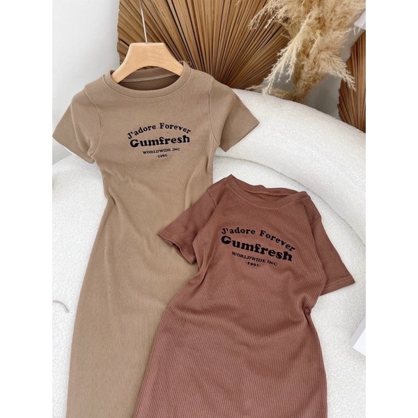 ĐẦM BODY THÊU CHỮ GUM 2M