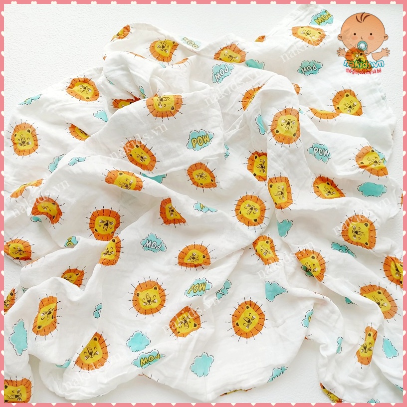 Khăn Tắm Sợi Tre Muslin Swadle Đa Năng, Khăn Ủ Cho Bé