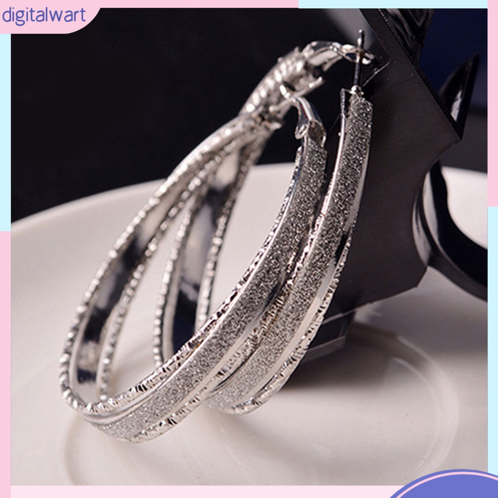 Đôi hoa tai tròn cỡ lớn thời trang vintage cho nữ