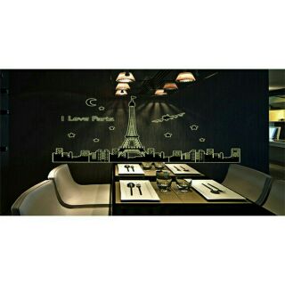 Decal dán tường thành phố Paris (có dạ quang)