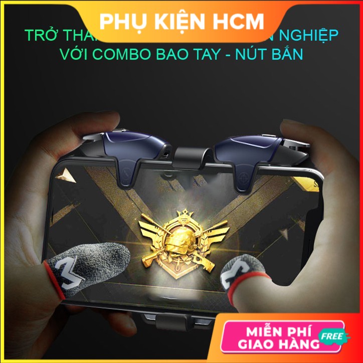 2 Găng tay chơi game điện thoại MEMO sợi carbon phủ bạc cảm ứng nhạy cho game PUBG FF  - Phụ Kiện HCM