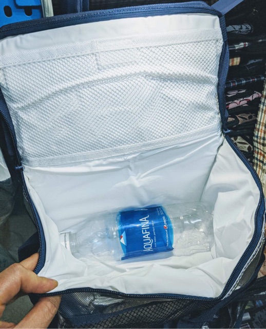 túi giữ lạnh cao cấp hình hộp ngang không thấm nước màu bạc dây đeo 26x15cm cao 20cm TX99