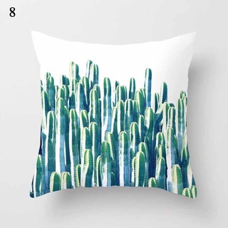 Plant flower pattern pillow case family sofa pillow case bedroom cushion cover home decoration (45cmx45cm