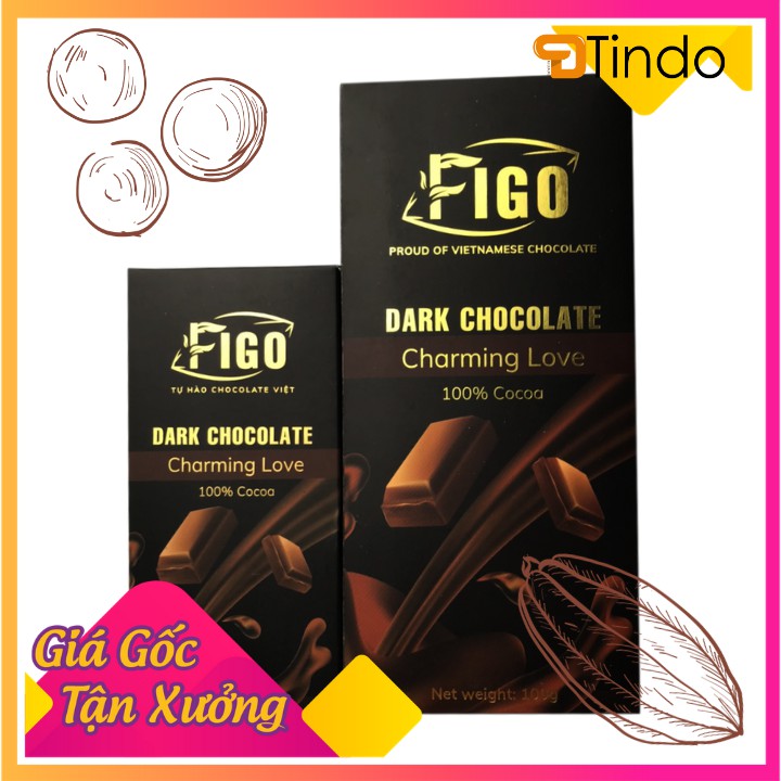 SOCOLA ĐEN ĐẮNG 100% CACAO CHARMING LOVE FIGO-TINDO SOCOLA