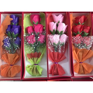 HOA HỒNG 5 BÔNG HỘP GIẤY