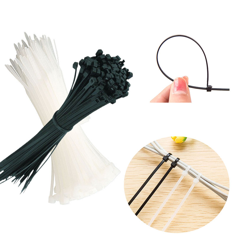 Bộ 100 dây buộc cáp nylon tự khóa cố định tiện dụng