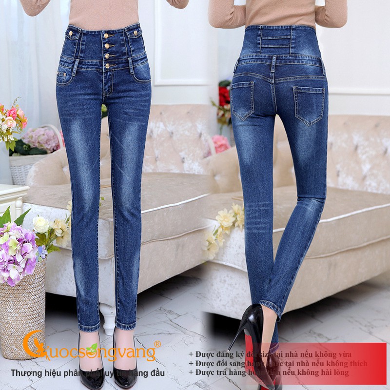 Quần jean lưng cao đẹp quần lưng cao nhiều nút GLQ097 Cuocsongvang | BigBuy360 - bigbuy360.vn