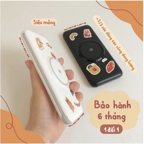 Sạc dự phòng kiêm sạc ko dây dung lượng 10000mAh,20000mAh tích hợp sẵn cổng /cáp sạc