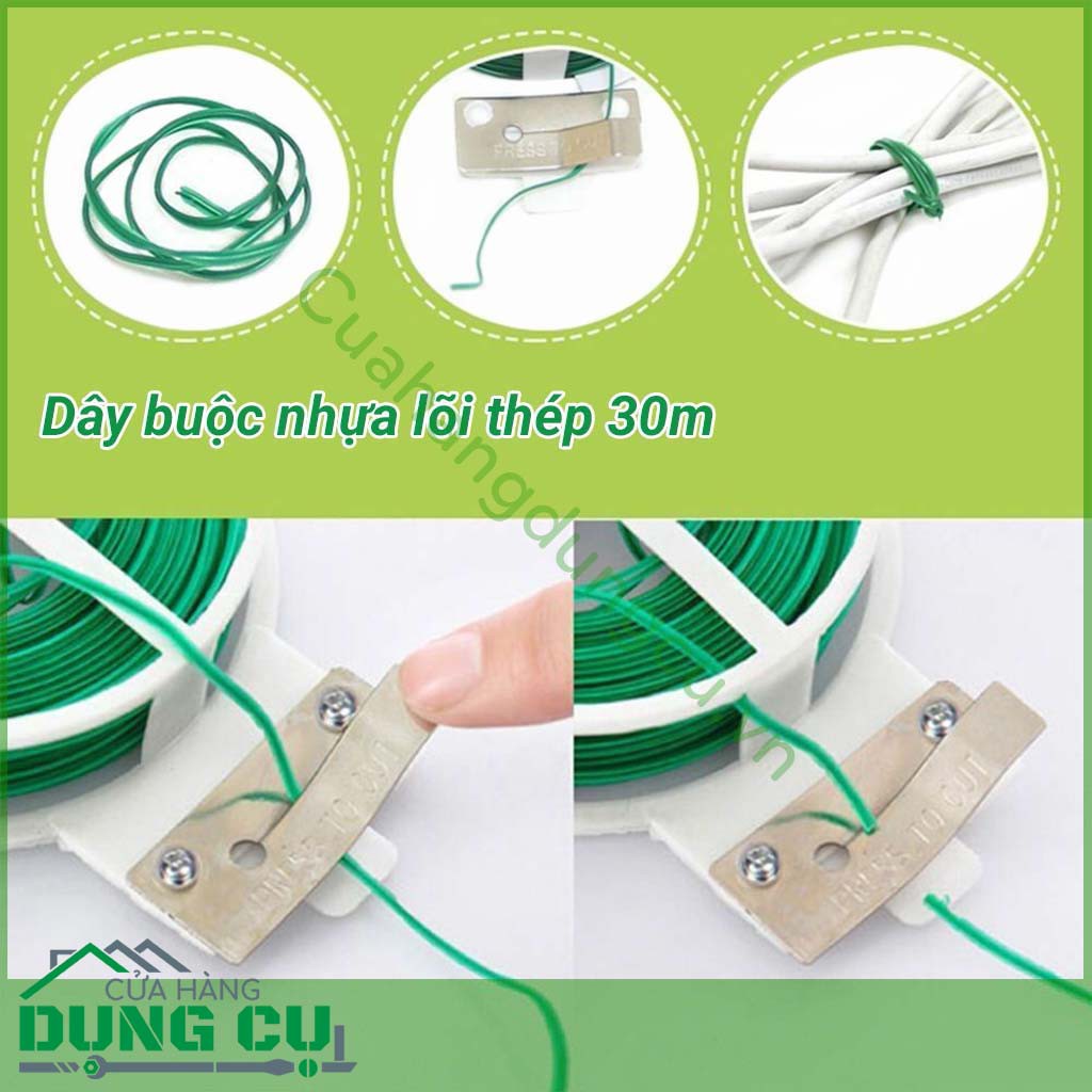 Cuộn dây buộc lõi thép vỏ nhựa 30m