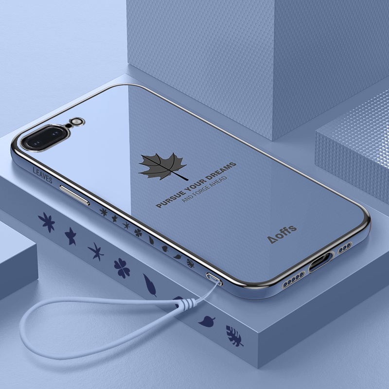 QIANZI Ốp Lưng Mềm Chống Sốc Họa Tiết Lá Phong Cho iPhone 7plus 8plus X xs xr xs max 6 6s 7 8 se2 se3 6 plus 6s plus