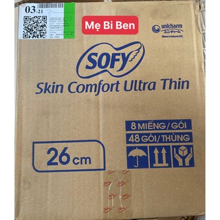 Nhập khẩu chính hãng băng vệ sinh sofy nhật bản skin comfort 26cm 8 miếng - ảnh sản phẩm 4
