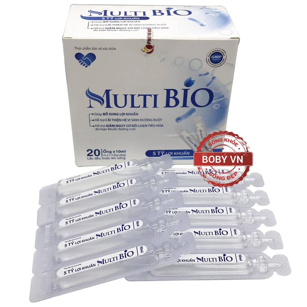 Men vi sinh Multi Bio bổ sung lợi khuẩn, hỗ trợ đường ruột 20 ống x 10ml