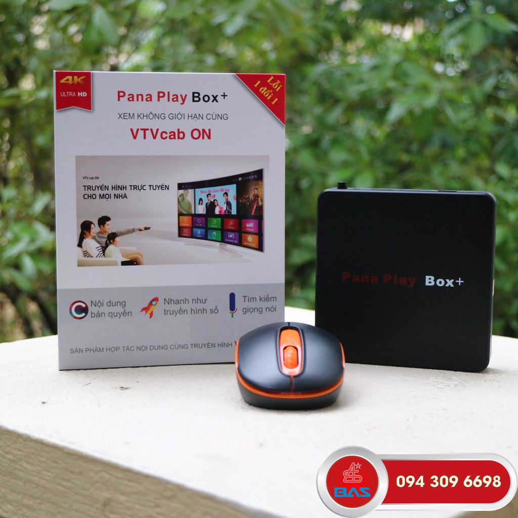 TV Box Ram 4G Pana Play Box +, Android box hỗ trợ tìm kiếm giọng nói, tích hợp cổng quang, bảo hành 12 tháng