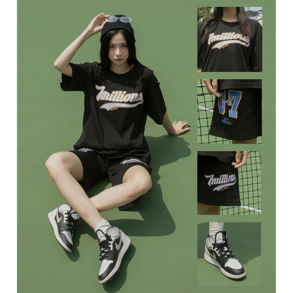 Quần short 7millions 07 Base Ball - Đen | BigBuy360 - bigbuy360.vn