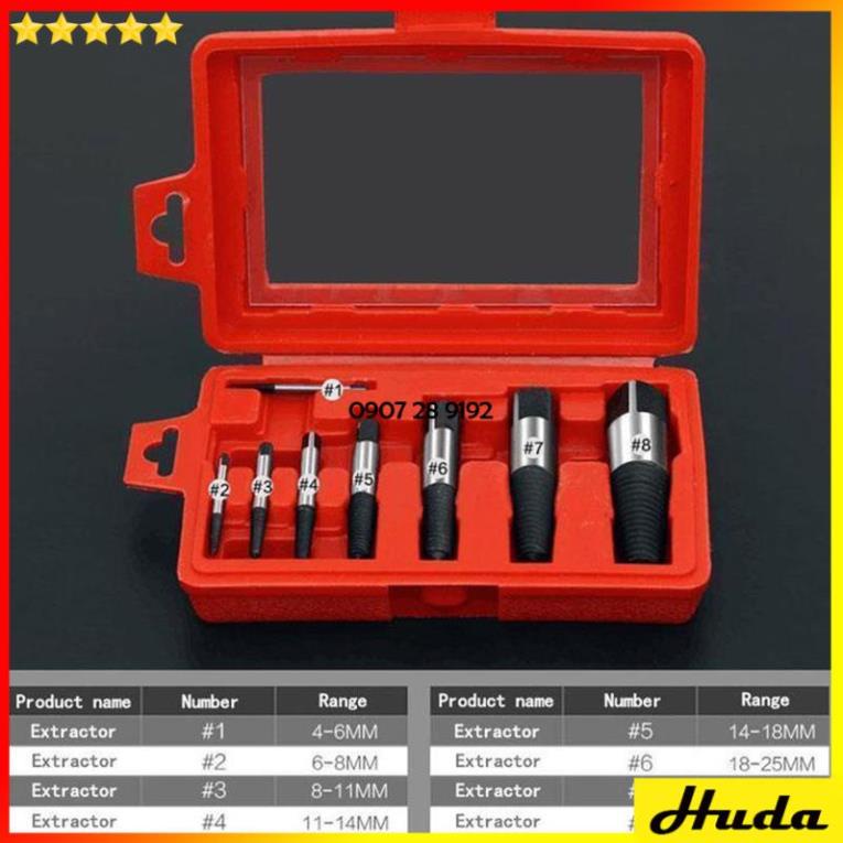 Bộ Đầu Tháo Ốc Gãy ❤️FREESHIP❤️ Tháo Vít Toét Đầu Dụng Cụ Vặn Lấy Ốc Vít Gãy 5-8 Món