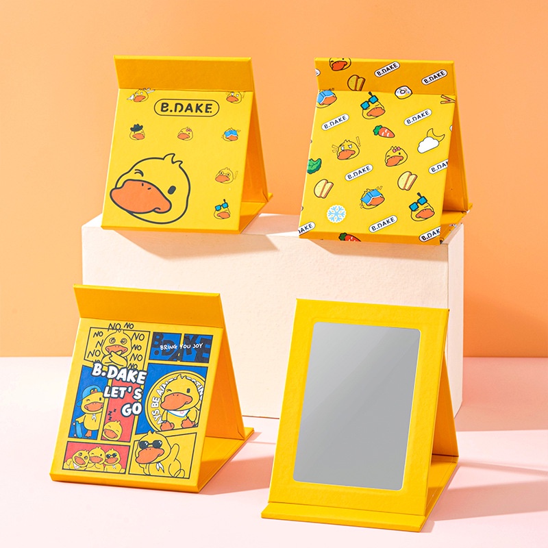 Gương Trang Điểm Gấp Gọn Bỏ Túi Để Bàn 70% In Chú Vịt Vàng Hoạt Hình Ttm161