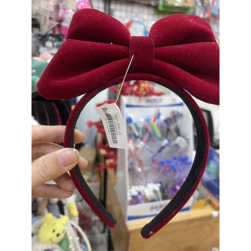Cài tóc nhung nơ đỏ