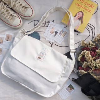 Túi vải canvas đeo chéo phong cách unisex