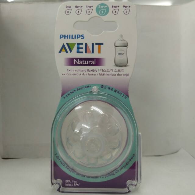 Dot Philip Avent Natural Teat 1m + 3m + 6m + 9m + Ti Giả Cho Bé Ăn