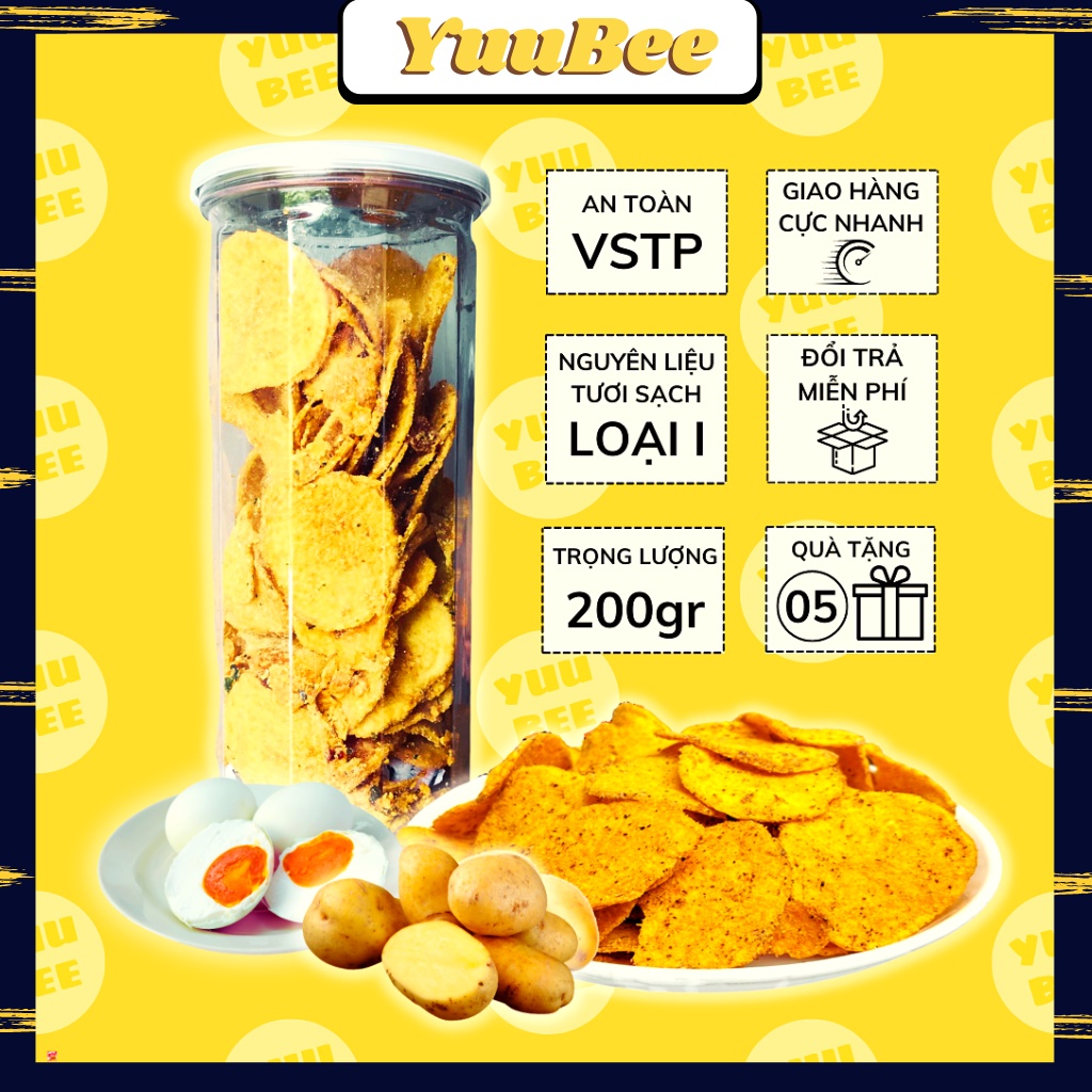 Khoai tây lắc trứng muối 200g siêu giòn YUUBEE - Đồ ăn vặt Việt Nam - Ăn vặt YuuBee