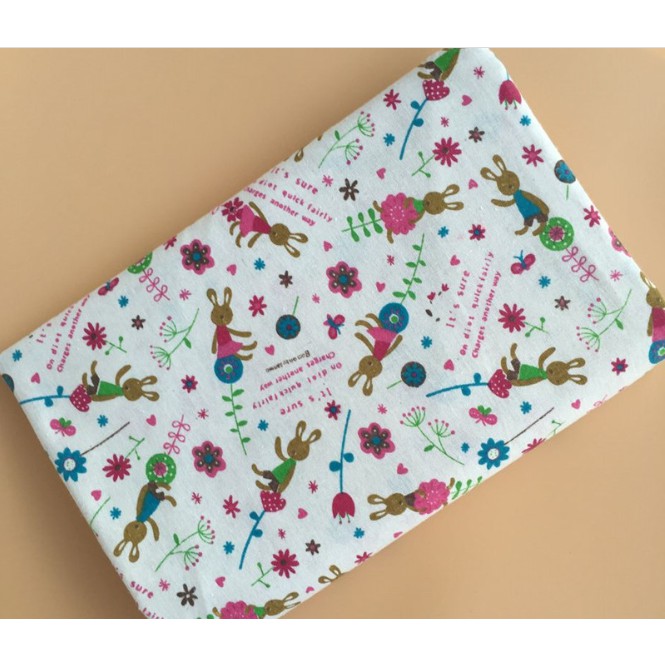 VẢI CANVAS/VẢI BỐ THỎ HOA