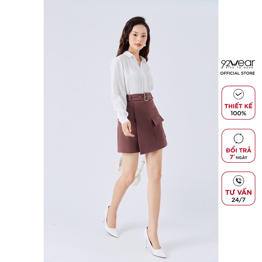 Chân váy ngắn 92WEAR thiết kế thanh lịch túi ốp trẻ trung JAA1206 | BigBuy360 - bigbuy360.vn