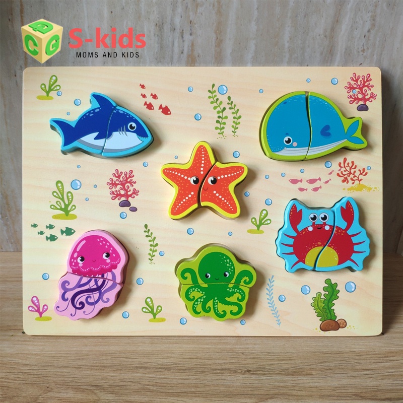 Đồ Chơi Trẻ Em Thông Minh - Bảng ghép hình gỗ nổi đa dạng chủ đề