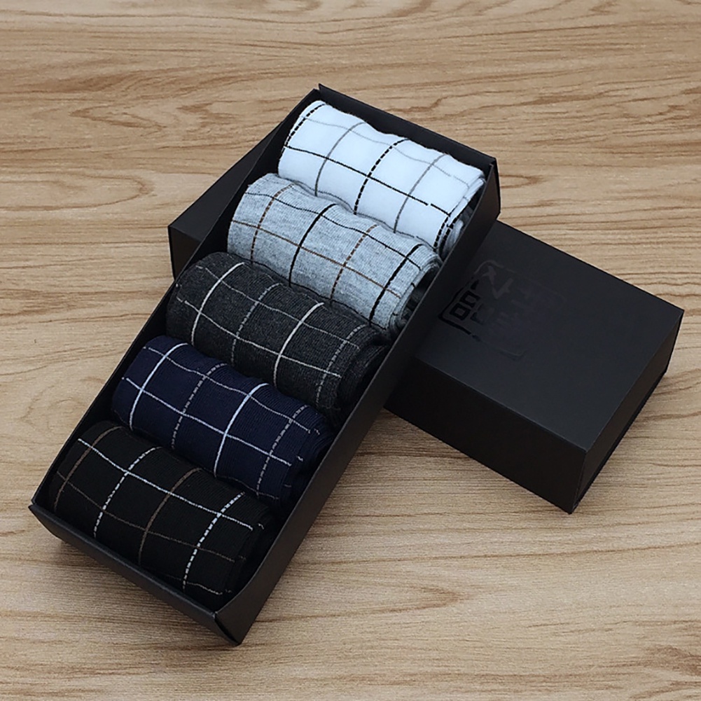 Bộ 3 / 5 Đôi Vớ Cotton Thoáng Khí Thời Trang Công Sở Thanh Lịch Cho Nam