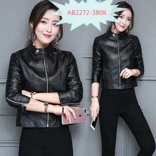 (AB2272) Áo khoác da PU mềm phong cách cá tính dành cho nữ