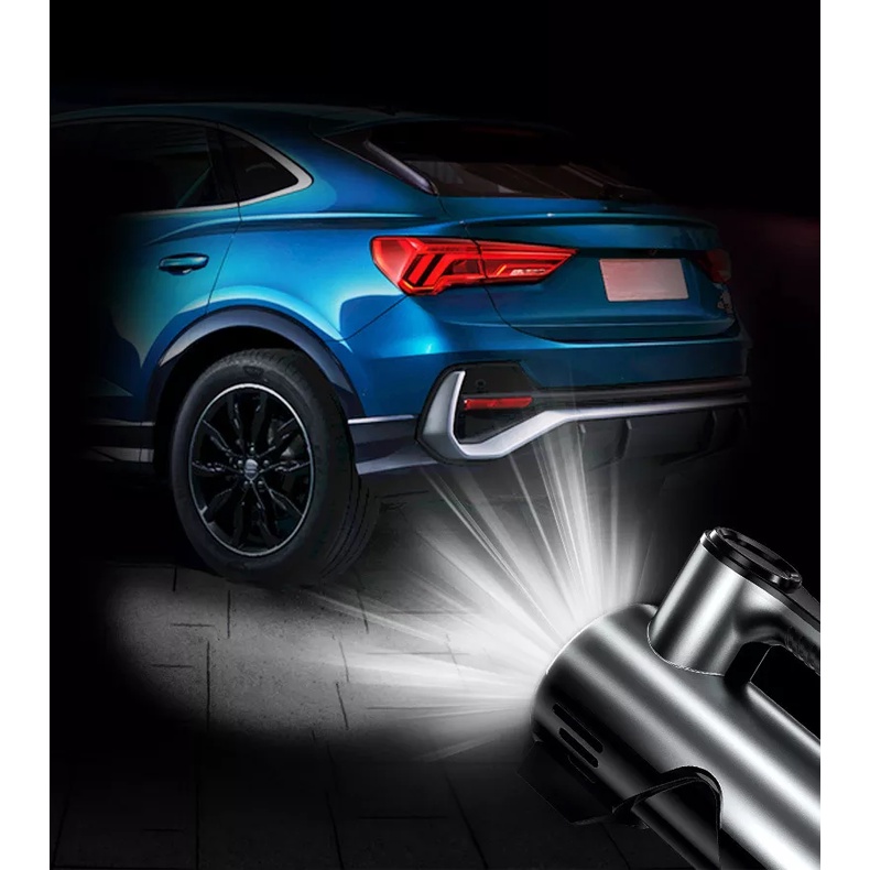 Bơm Lốp Ô Tô Điện Áp 12V Đa Năng - Máy Bơm Khí Áp Suất Cao Tích Hợp Đèn Led Tiện Lợi