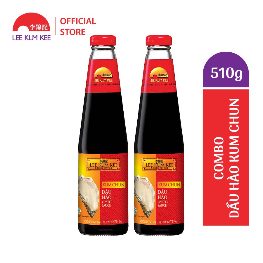 Dầu hào Lee Kum Kee Kum Chun Oyster Sauce 510g (Combo 2 chai thủy tinh)