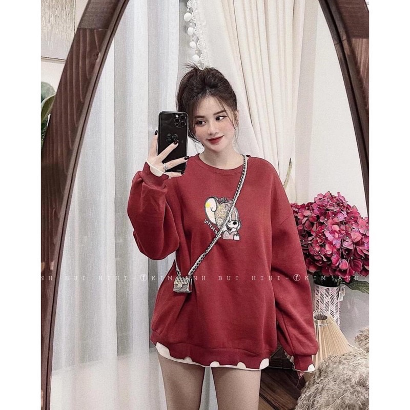 ÁO NỈ JERRY PHỐI GẤU OVERSIZE