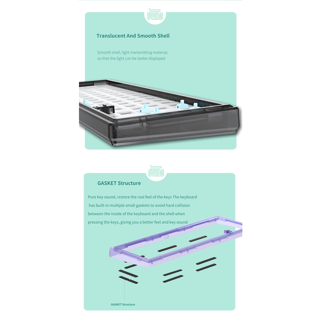 Bộ Bàn Phím Cơ Tùy Chỉnh Kèm 3 / 5 Ghim Cho Cherry Gateron Kailh CIY GAS67