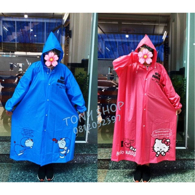 ÁO MƯA MĂNG TÔ HELLO KITTY / DORAEMON