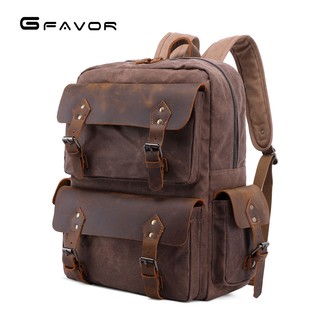 G-Favor Balo vải canvas phối da bò cao cấp - Mẫu T0018