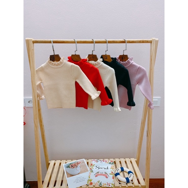 Áo Len Cao Cổ Cho Bé Gái size 1-4T