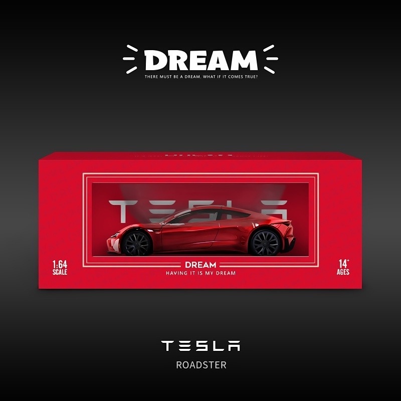 Mô Hình Xe Hơi tesla roadster/ model 3 Tỉ Lệ 1:64