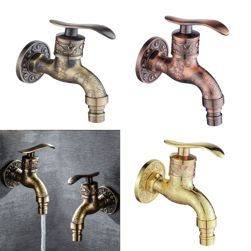 Nevada Vòi Nước Gắn Tường Bằng Đồng Vintage Cho Sân Vườn Ngoài Trời