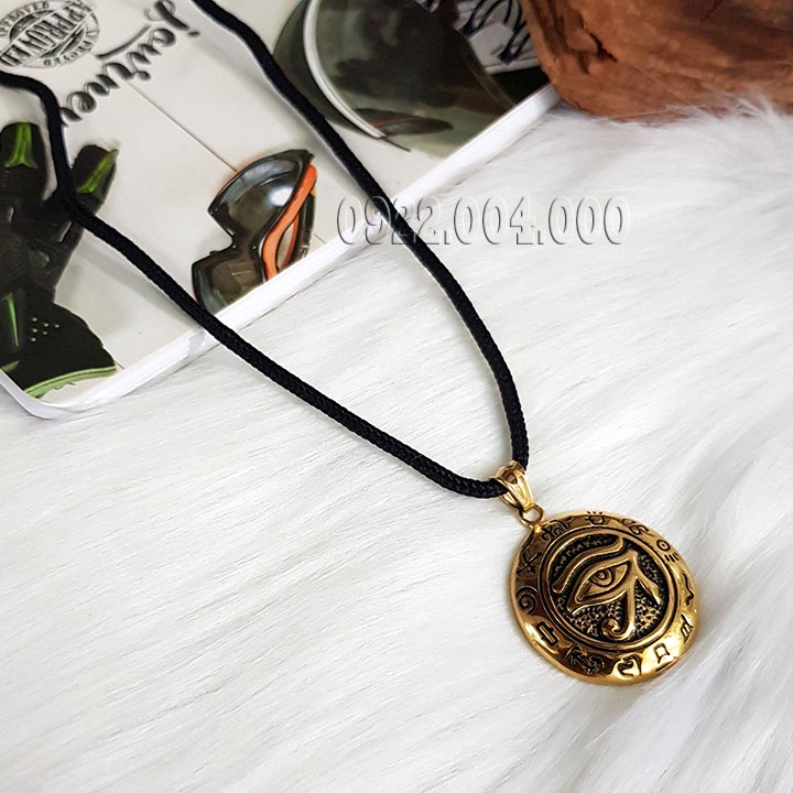 Mặt dây chuyền mắt thần horus màu vàng, dây chuyền nam MZ1775