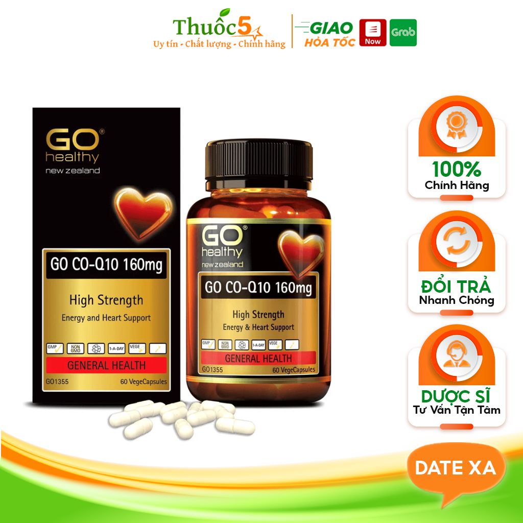 Viên Uống Hỗ Trợ Tim Mạch GO CO-Q10 160mg Giúp Giảm Nguy Cơ Tai Biến Và Quá Trình Lão Hóa Hệ Tim Mạch Hộp 30 Viên