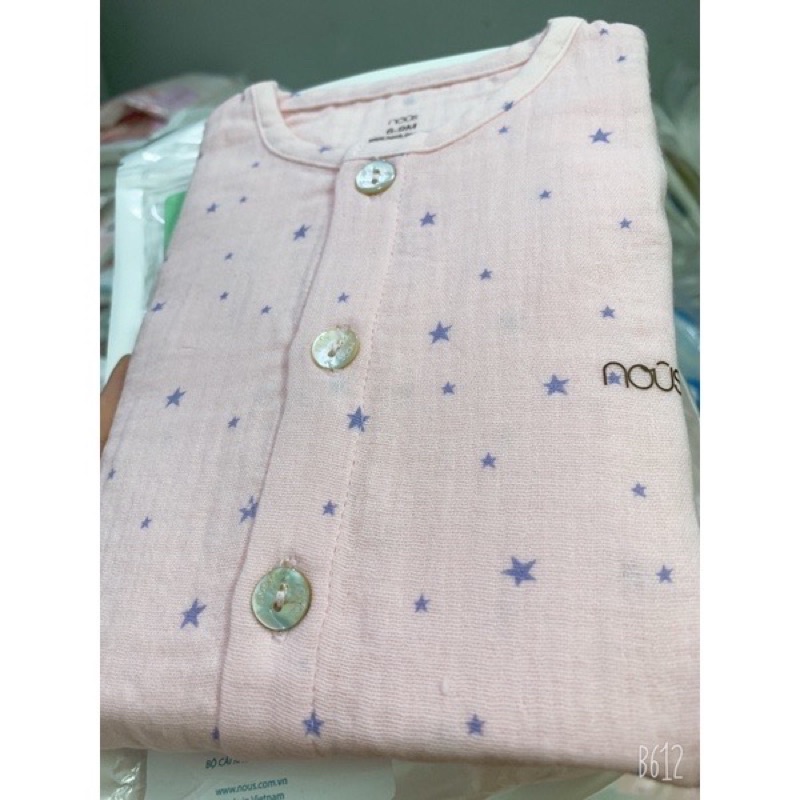 Nous bộ dài tay xô mềm mát cho bé