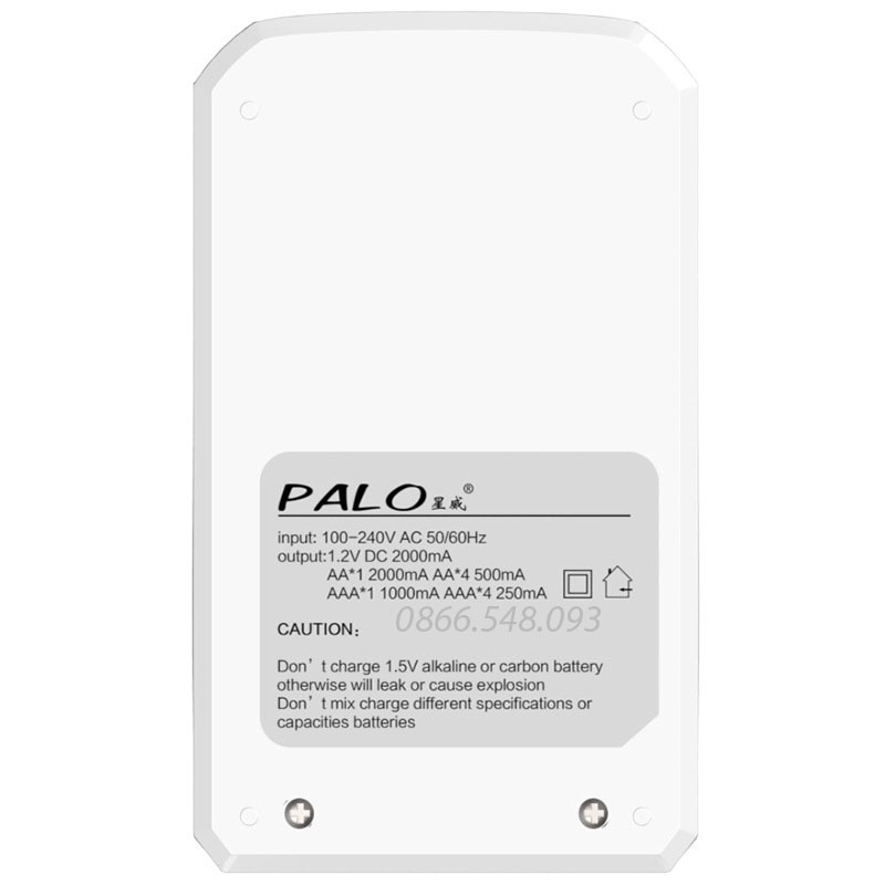 [Có bảo hành] Bộ sạc pin tiểu đa năng tự ngắt bốn khe PALO C907 Tặng 4 pin AA3000