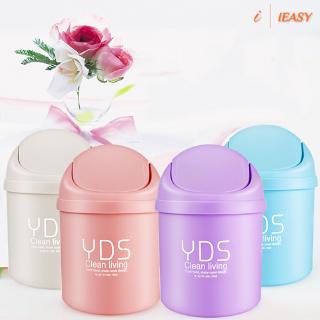 IE❤Mini Chic Small Waste Bin Desktop Garbage Basket Table Roll Swing Lid Trash Can
