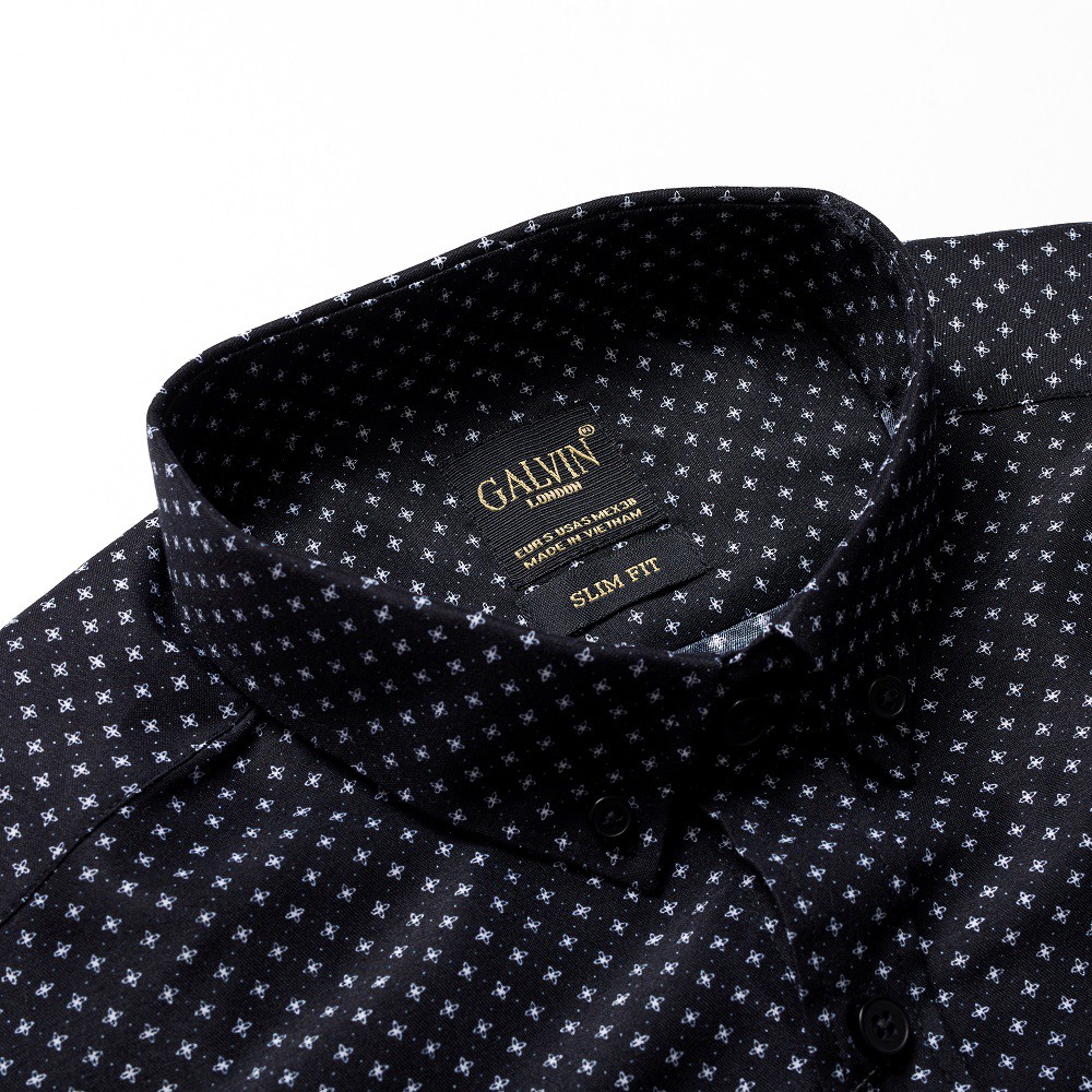 Áo sơ mi nam Galvin họa tiết dài tay chất cotton co giãn form ôm SMGV142 - Leo Vatino | BigBuy360 - bigbuy360.vn