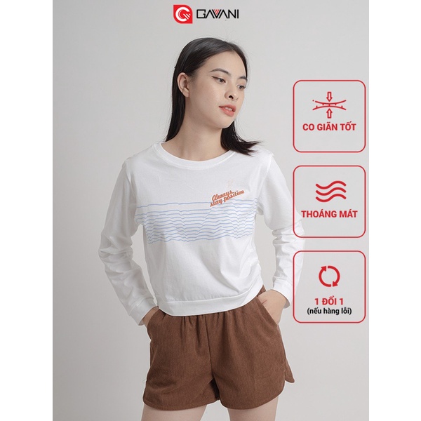 ÁO THUN NỮ DÀI TAY GAVANI_ALWAYS STAY POSITIVE